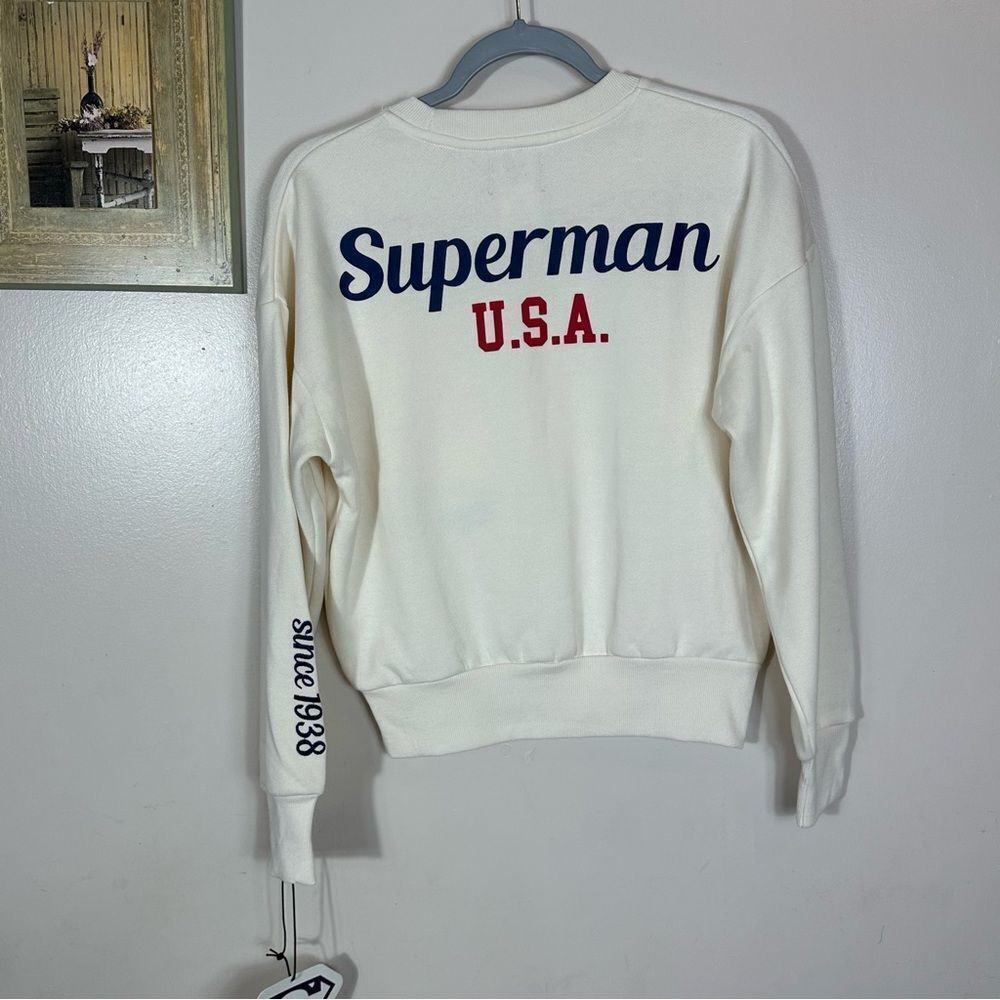 DC Comics White Superman Flag Sweater - Picture 4 of 9